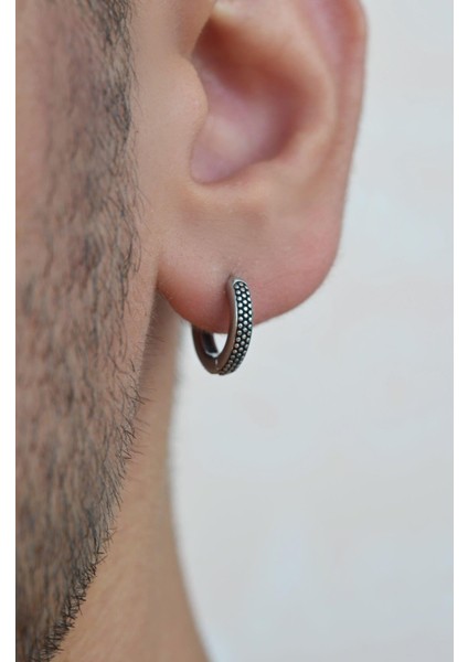 Erkek Antik Model Çelik Halka Küpe