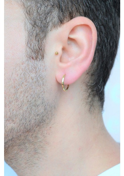 Erkek Sarı Çelik Halka Küpe 16 mm Orta Boy fiyatları