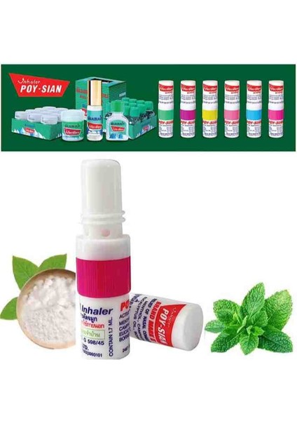 Poy_Sian 3'lü Aromaterapi Burun Tıkanıklığı Önleyici Nane Aromalı