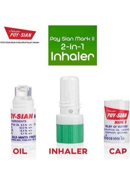 Poy_Sian 3'lü Aromaterapi Burun Tıkanıklığı Önleyici Nane Aromalı modelleri