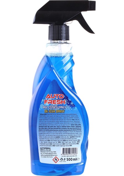 Autofresh Araç Buz Çözücü Sprey Araba Cam Kaporta Buzlanma Önleyici 500 ml fiyatları