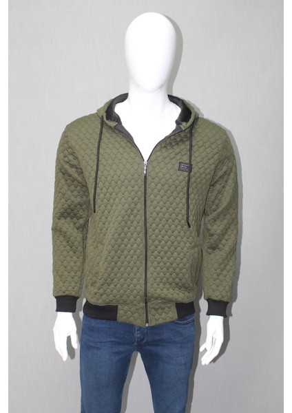 Kapüşonlu Jakarlı Hırka