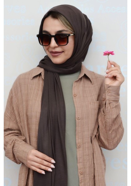 Acı Kahve Renk Likralı Viskon Penye Şal Lycra Scarf fırsatları
