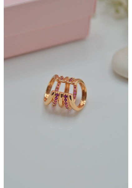 Pembe Taşlı Sıkıştırmalı Kıkırdak Küpe Earcuff fırsatları