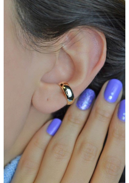 Bombeli Sade Sıkıştırmalı Kıkırdak Küpesi Earcuff modelleri