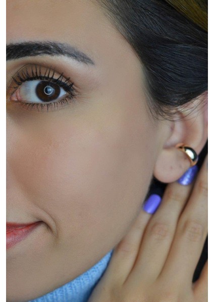 Bombeli Sade Sıkıştırmalı Kıkırdak Küpesi Earcuff fırsatları