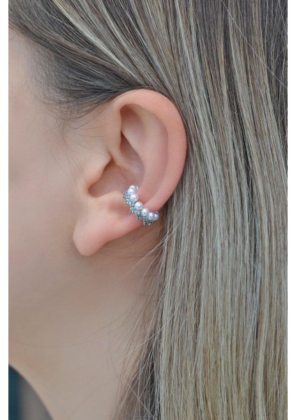 İncili Taç Model Sıkıştırma Kıkırdak Küpe Earcuff modelleri