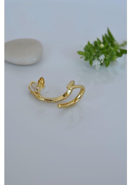 Yeşil Gözlü Yılan Earcuff Sıkıştımalı Kıkırdak Küpesi Gold fiyatları