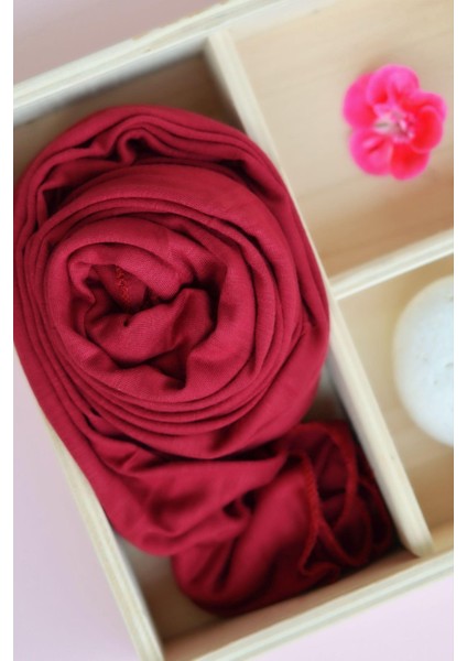 Bordo Renk Likralı Viskon Penye Şal Lycra Scarf fiyatları