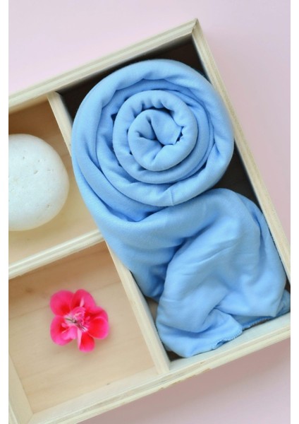 Bebe Mavi Renk Likralı Viskon Penye Şal Lycra Scarf fiyatları