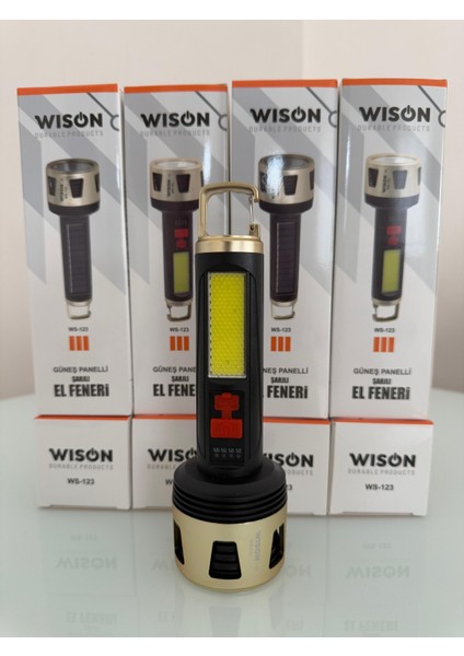 Wıson WS-123 Güneş Panelli Şarjlı El Feneri fiyatları