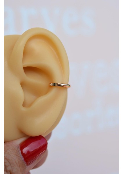 Mini Bombeli Earcuff Sıkıştırmalı Kıkırdak Küpesi Çocuk Boy
