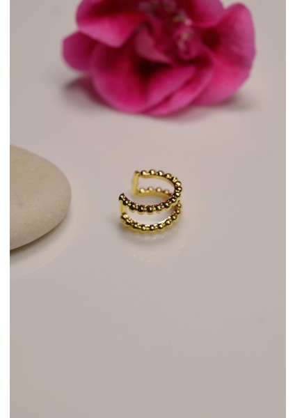 Gold Sıkıştırmalı Kıkırdak Küpesi Earcuff modelleri