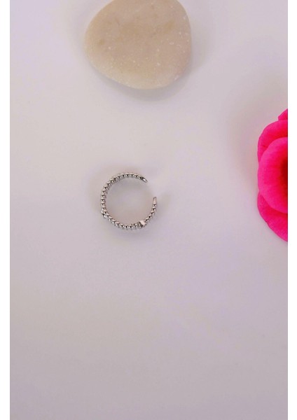 İnce Zirkon Earcuff Sıkıştırmalı Kıkırdak Küpesi Gümüş Renkli modelleri