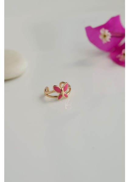 Sıkıştırmalı Kıkırdak Küpesi Pembe Kelebek Earcuff fiyatları