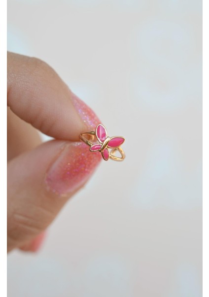 Sıkıştırmalı Kıkırdak Küpesi Pembe Kelebek Earcuff fırsatları
