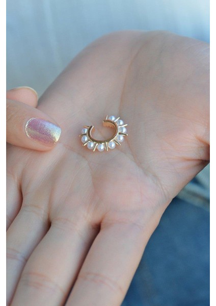 İncili Taç Model Sıkıştırma Kıkırdak Küpe Earcuff modelleri