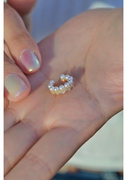 İncili Taç Model Sıkıştırma Kıkırdak Küpe Earcuff fırsatları