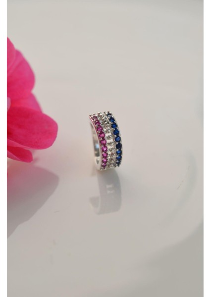 Renkli Zirkon Taşlı Earcuff Sıkıştırmalı Kıkırdak Küpesi Gümüş Renk fırsatları