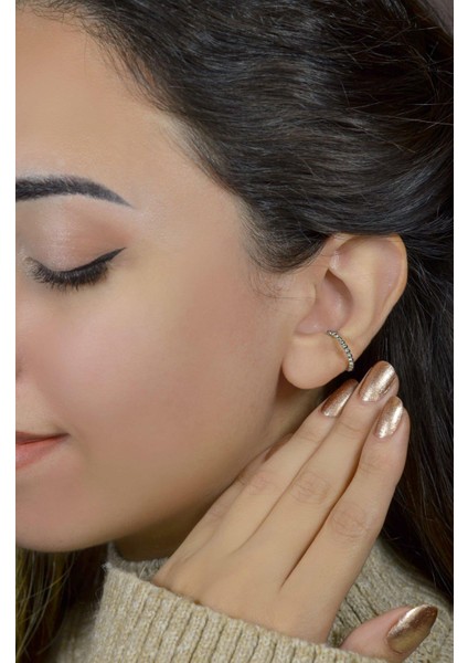 Earcuff Sıkıştırma Kıkırdak Küpesi Gümüş Renk fiyatları