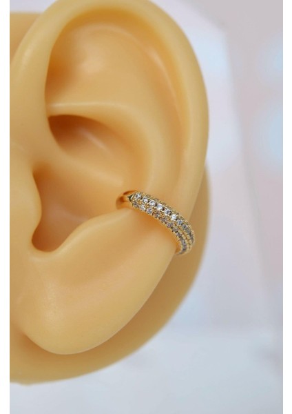 Taşlı Sıkıştırmalı Kıkırdak Küpe Earcuff