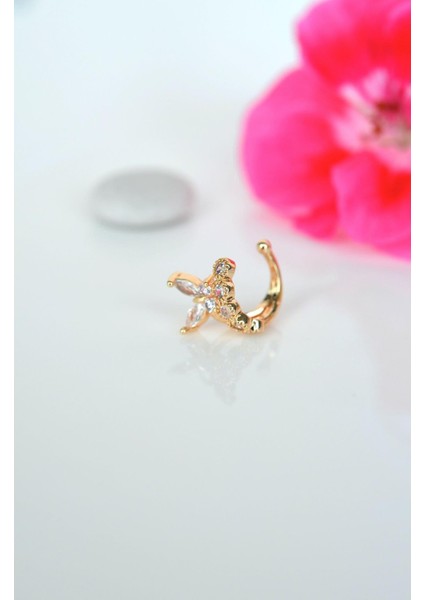 Kelebekli Sıkıştırmalı Kıkırdak Küpesi Taşlı Earcuff fiyatları