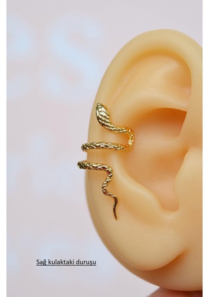 Gold Yılan Earcuff Sıkıştırmalı Kıkırdak Küpesi modelleri