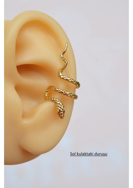 Gold Yılan Earcuff Sıkıştırmalı Kıkırdak Küpesi fırsatları