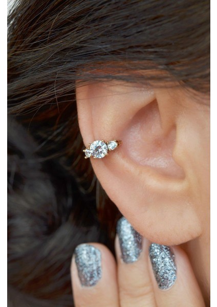 Sıkıştırmalı Kıkırdak Küpesi Tektaş Earcuff