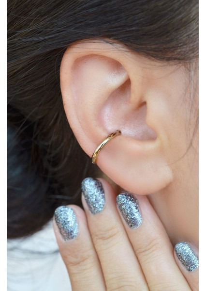 Sıkıştırmalı Kıkırdak Küpesi İnce Düz Earcuff modelleri