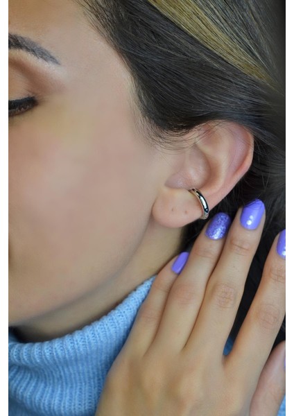 Gümüş Renkli Sıkıştırmalı Kıkırdak Küpesi Düz Earcuff fiyatları