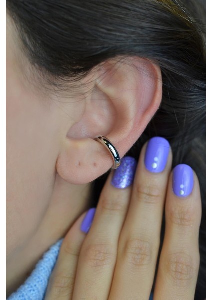 Gümüş Renkli Sıkıştırmalı Kıkırdak Küpesi Düz Earcuff modelleri