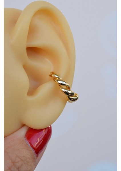 Gold Burgulu Earcuff Sıkıştırmalı Kıkırdak Küpesi fiyatları