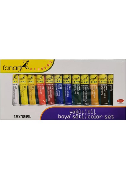 Academy Yağlı Boya Seti 12X12ML