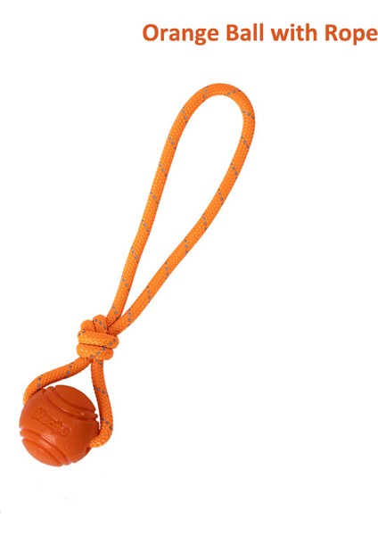 Turuncu Top Ip Stili 5 cm Köpek Yumuşak Kauçuk Top Yüksek Elastik Esneklik Çiğneme Oyuncağı Atma Eğitim Topu ile Halat Diş Temizliği Isırma Direnci (Yurt Dışından)