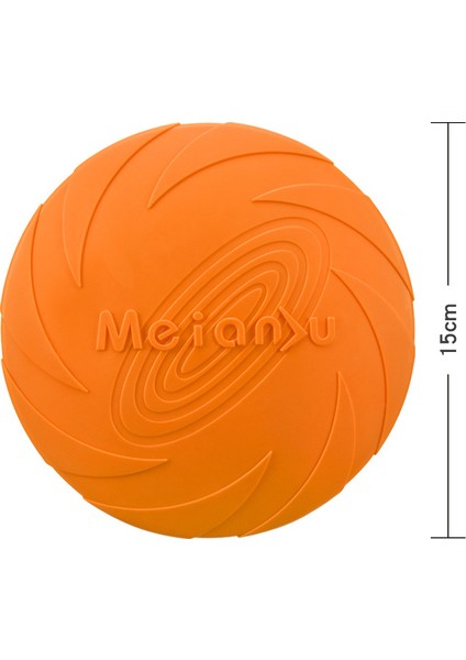 Turuncu Tarzı 15CM Köpek Uçan Disk Oyuncak Çevre Dostu Yumuşak Kauçuk Yüzen Ufo Dayanıklı Isırma Çiğneme Diski Yavru Etkileşimli Eğitim Pet Malzemeleri (Yurt Dışından)