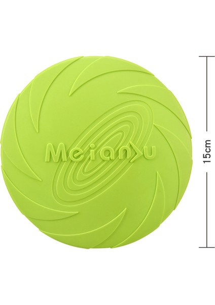 Yeşil Stil 15CM Köpek Uçan Disk Oyuncak Çevre Dostu Yumuşak Kauçuk Yüzen Ufo Dayanıklı Isırma Çiğneme Diski Yavru Etkileşimli Eğitim Pet Malzemeleri (Yurt Dışından)