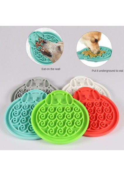 Yeşil Stil Silikon 1 Parça Yavru Evcil Hayvan Matları Yemek Krem Çikolata Sos Tepsisi Dayanıklı Köpek Yalama Matı Kedi Yavaş Yem Kasesi Kolay Temizlenir (Yurt Dışından)
