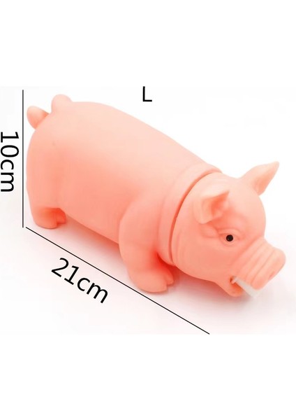 21CM 21CM Çiğneme Squeaker Oyuncak Domuz Sesi Çıkaran Interaktif Simülasyon Model Domuz Köpek Kedi Kauçuk Domuz Oyuncak Aksesuarları (Yurt Dışından)
