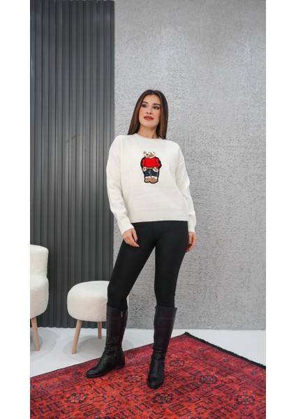 Ayıcıklı Kazak Beyaz modelleri