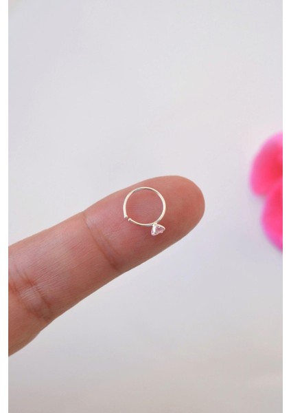 Svarovski Taşlı Kalpli Gümüş Halka Hızma Ithal 925 Ayar fırsatları