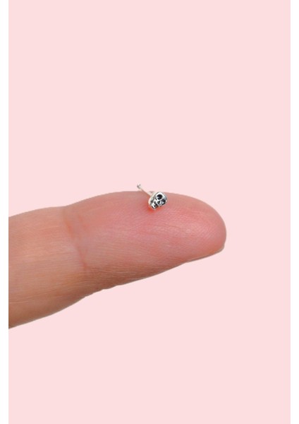 Ithal 925 Ayar Eskitme Dokulu Erkek Kurukafalı Gümüş Hızma