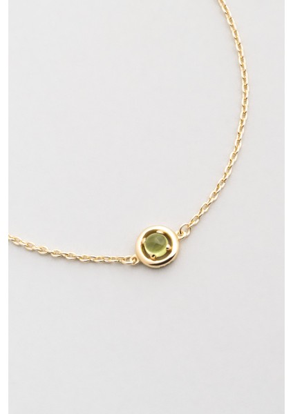 Peridot Serüveni 18 Ayar Sarı Altın Kaplama 19 cm Gümüş Bileklik