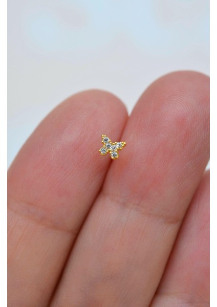 925 Ayar Gümüş Taşlı Kelebek Figürlü Hızma Gold