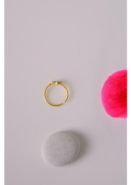 925 Ayar Gümüş Firuze Mavi Çiçekli Halka Hızma Gold fırsatları