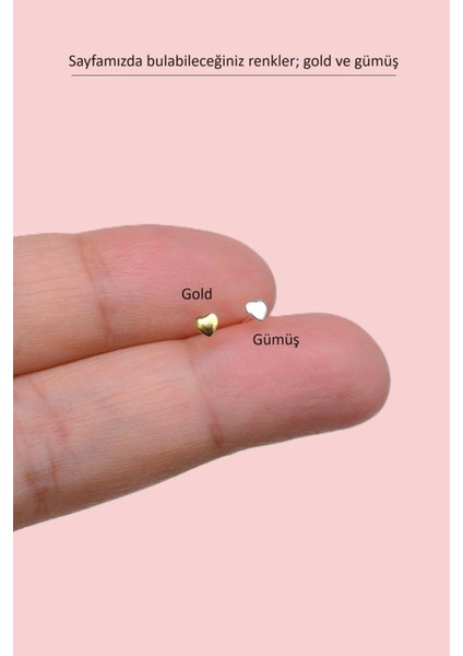 Ithal Altın Kaplama 925 Ayar Mini Kalpli Gümüş Hızma fırsatları