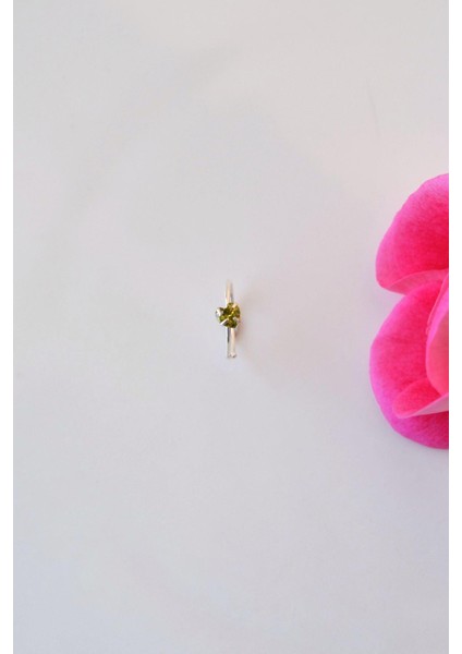 Yeşil Kalpli Gümüş Halka Hızma Ithal 925 Ayar fiyatları