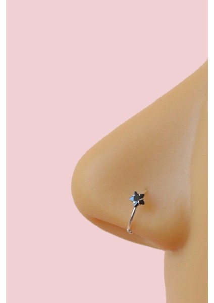 Siyah Taşlı Yıldızlı Gümüş Halka Hızma Ithal 925 Ayar fiyatları