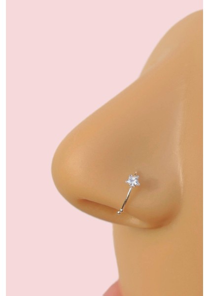 Svarovski Taşlı Yıldızlı Gümüş Halka Hızma Ithal 925 Ayar