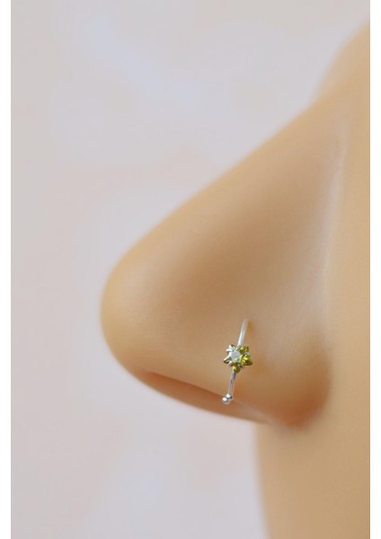 Yeşil Taşlı Yıldızlı Gümüş Halka Hızma Ithal 925 Ayar fiyatları